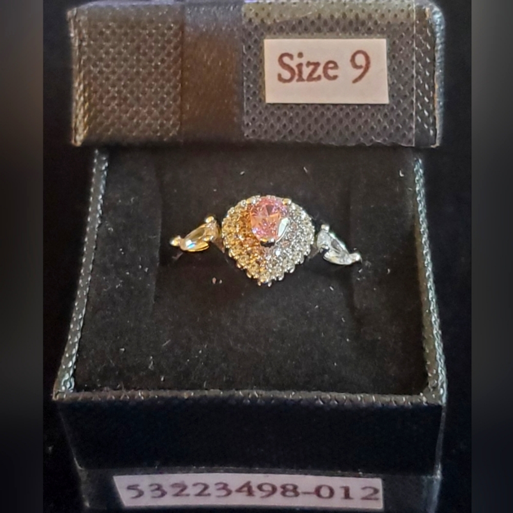 New .925 Sterling Silver   1 CT. PINK ZIRCON RING